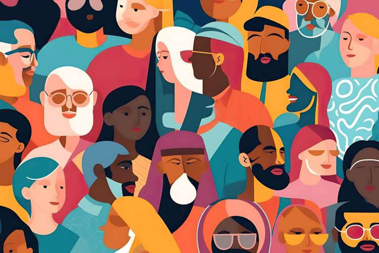 persone e colori, illustrazione a tema intersezionalità